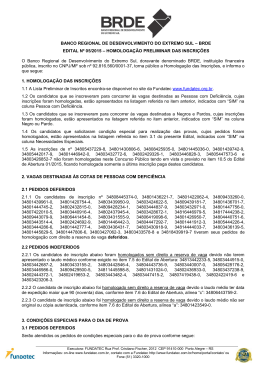 edital nº 05/2015 – homologação preliminar das inscrições