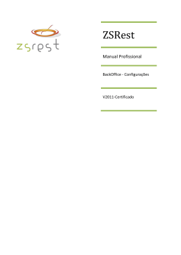 Manual Pro ZSRest - Configurações