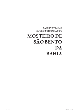 MOSTEIRO DE SÃO BENTO DA BAHIA - RI UFBA