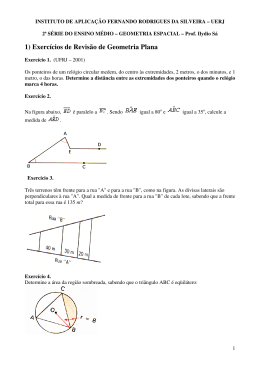 1) Exercícios de Revisão de Geometria Plana