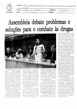 AL debate problemas e soluções para o combate às drogas