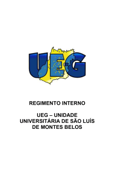 Regimento Interno - UEG - São Luís de Montes Belos