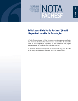 Edital para Eleição da Fachesf já está disponível no site da Fundação