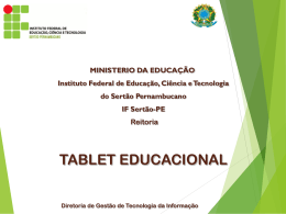 Desbloqueio do Tablet Educacional - IF Sertão-PE