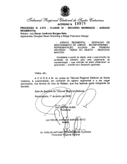 s AcÓRoÃoN. 19978 - Tribunal Regional Eleitoral de Santa Catarina