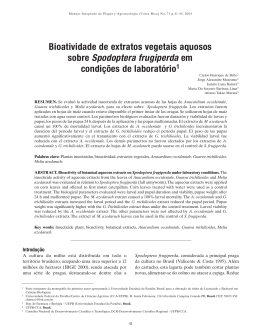 Bioatividade de extratos vegetais aquosos sobre Spodoptera