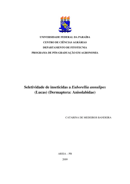 Seletividade de inseticidas a Euborellia annulipes (Lucas