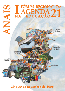 Anais – I Fórum Regional da Agenda 21 na Educação