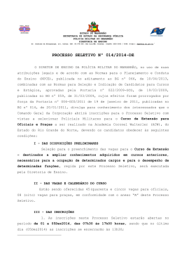 1. Processo Seletivo nº 014/2014-DE