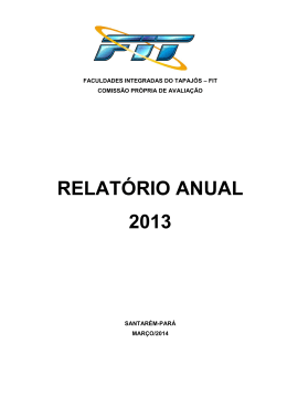 RELATÓRIO ANUAL 2013 - Faculdades Integradas do Tapajós