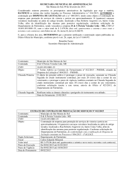 Dispensa de Licitacao nº 004-2015-PMSMS