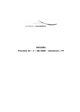 DECISÃO Processo AC – I – 08/2006 – Sonaecom / PT