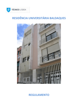 Regulamento da Residência Universitária Baldaques .
