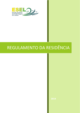 Regulamento da Residência ESEL Ano letivo 2014/2015