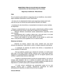 Segurança residencial - Ministério Público do Paraná