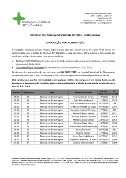 Candidatos convocados para contratação em 21.07.2015