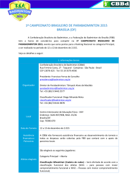 Carta Convite - I Campeonato Brasileiro de Parabadminton