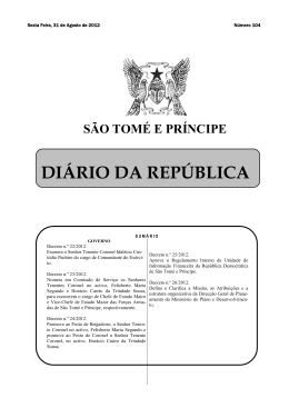 diário da república - Ministério das Finanças e Administração Pública