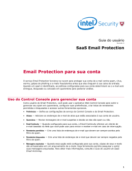 SaaS Email Protection Guia do usuário
