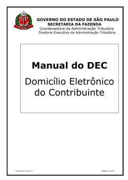Manual do DEC Domicílio Eletrônico do Contribuinte