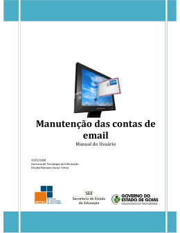 Manutenção das contas de email - Secretaria da Educação do
