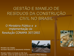 gestão e manejo de resíduos da construção civil no brasil