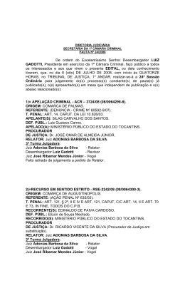 DIRETORIA JUDICIRIA - Tribunal de Justiça do Estado do Tocantins