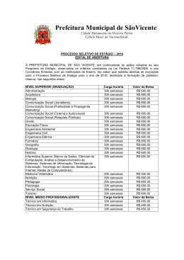 Processo Seletivo de Estágio - Prefeitura Municipal de São Vicente