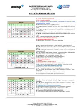 calendário escolar – 2015 - Câmpus do Litoral Paulista