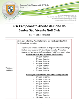 63º Campeonato Aberto de Golfe do Santos São Vicente Golf Club