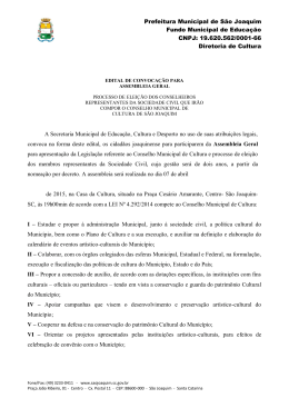 Prefeitura Municipal de São Joaquim Fundo Municipal de Educação