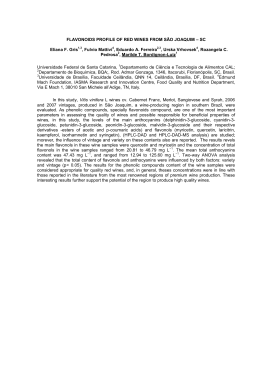 FLAVONOIDS PROFILE OF RED WINES FROM SÃO JOAQUIM