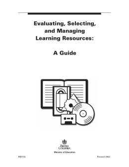 Evaluating, Selecting, and Managing Learning Resources: A Guide