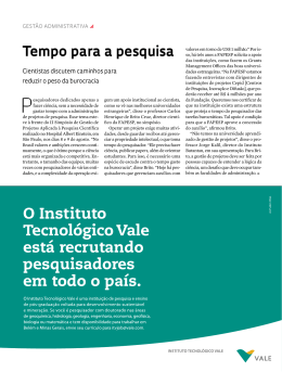 Tempo para a pesquisa - Revista Pesquisa FAPESP