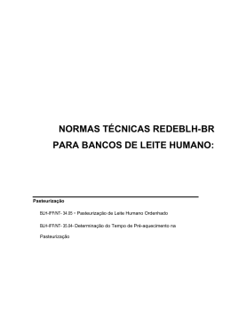 Pasteurização - Rede Brasileira de Bancos de Leite Humano