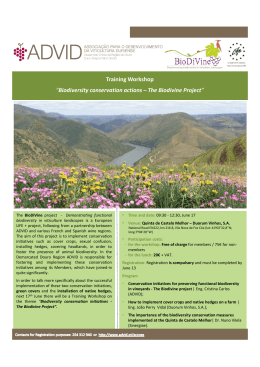 Training Workshop “Biodiversity conservation actions – The