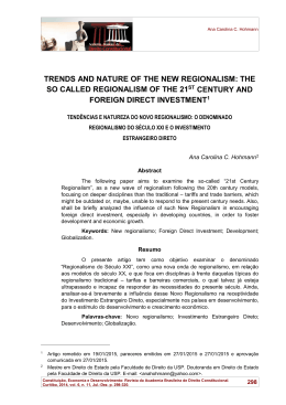 TRENDS AND NATURE OF THE NEW REGIONALISM