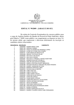 EDITAL N.º 99/2009 – JARAGUÁ DO SUL De ordem da Comissão