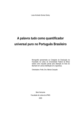 A palavra tudo como quantificador universal puro no Português
