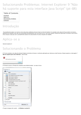 Solucionando Problemas: Internet Explorer 9 "Não há suporte para