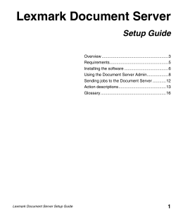Lexmark Document Server Setup Guide