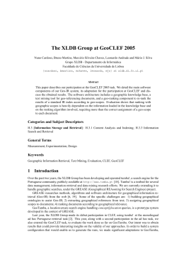 The XLDB Group at GeoCLEF 2005