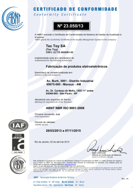 16/07/2013 Certificado ISO