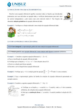 Álgebra II – Classificação e solução geral de uma equação diferencial