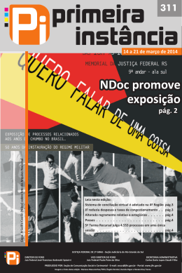 14 a 21 de março de 2014 NDoc promove exposição NDoc