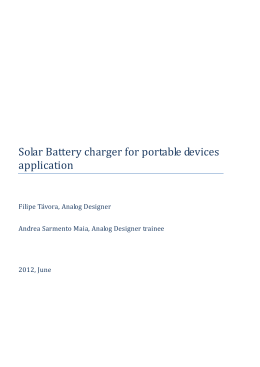 Solar Battery charger for portable devices application