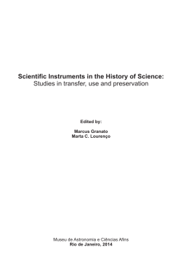 Scientific Instruments in the History of Science: Studies in transfer
