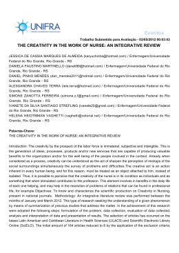 the creativity in the work of nurse: an integrative review