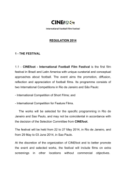 THE FESTIVAL 1.1 - CINEfoot - International Football Film Festival is