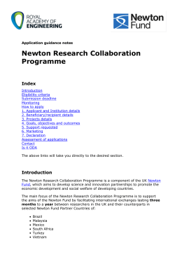 Newton Research Collaboration Programme